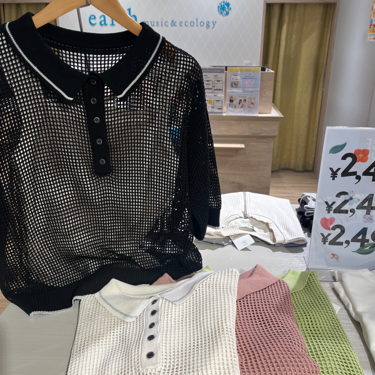 今季人気のメッシュ！ポロニットで登場です🌻