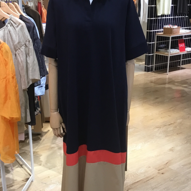 配色ポロワンピース入荷