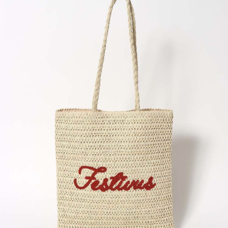 雑材サガラ刺繍フラットトート☀️