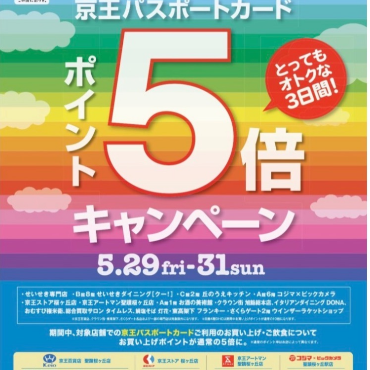 パスポートポイント５倍中のご案内⚠️