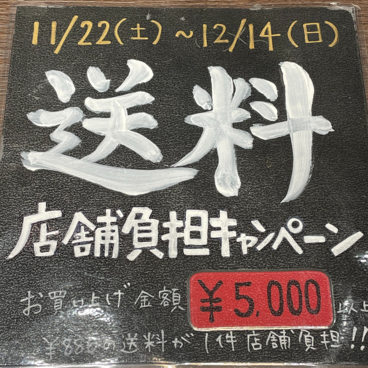 送料がお得になるキャンペーン実施中！！