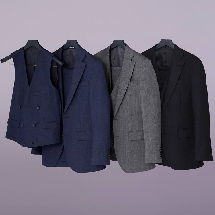 ベスト付き・スリーピーススーツ